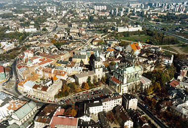 Imagen aérea de Lublin (polonia).